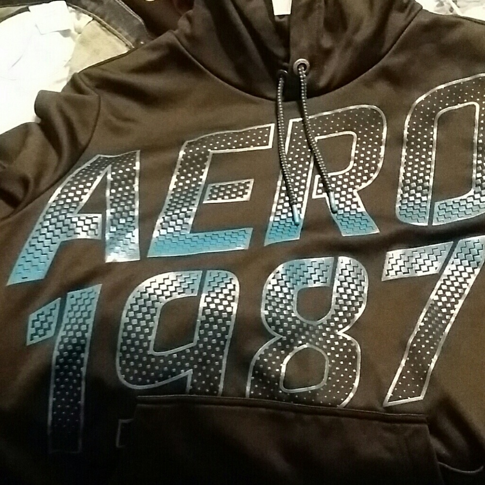 REDUCED. 💜💛💚Aeropostale black hoodie - Picture 2 of 2